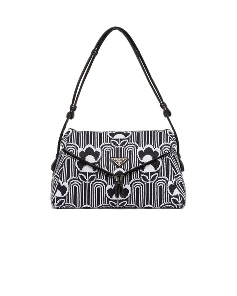 prada jacquard hobo bag|Jacquard knit and leather Prada Signaux bag.